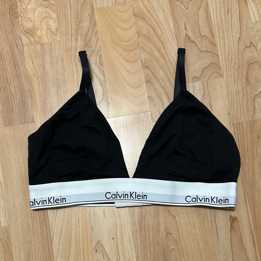 Calvin Klein Black and White Triangle Bralette